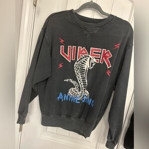 Anine Bing Viper snake washed black sweatshirt M, more fitted style, fits like S